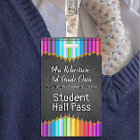 Coloured Pencils Bathroom / Hall Pass Badge