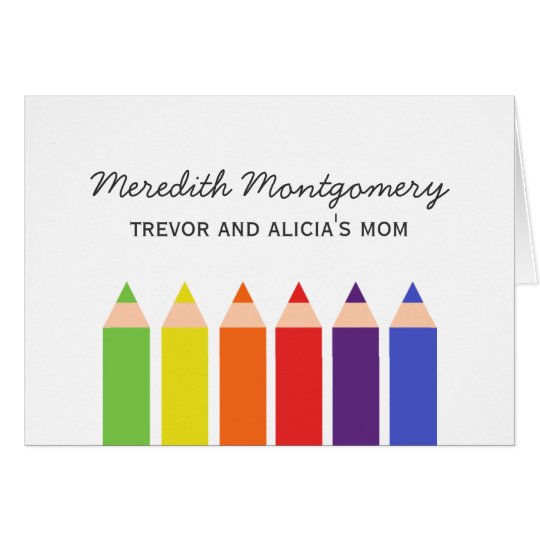 Coloured Pencils Contact Card