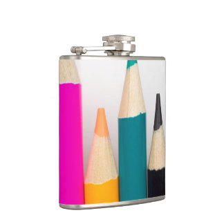 Coloured Pencils Hip Flask