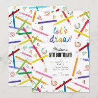 Coloured Pencils Kids Art Birthday Party