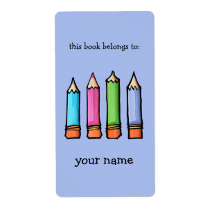 Coloured Pencils lavender Bookplate