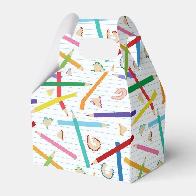 Coloured Pencils Pattern Favour Box (Front Side)