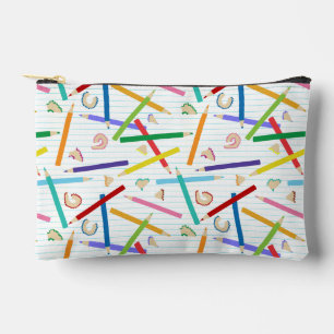 Coloured Pencils Pattern Kids Accessory Pouch