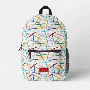Coloured Pencils Pattern Kids Printed Backpack