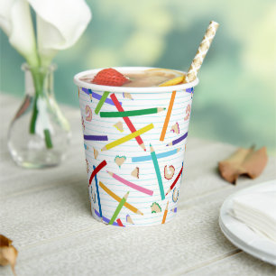 Coloured Pencils Pattern Paper Cups