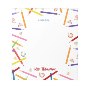 Coloured Pencils Pattern Teacher Appreciation Gift Notepad