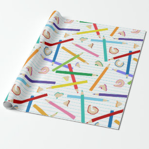 Coloured Pencils Pattern Wrapping Paper