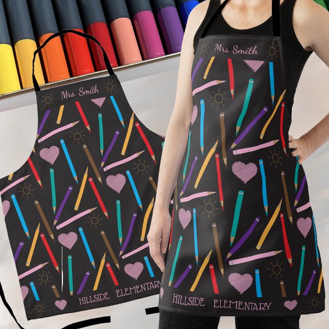 Coloured Pencils | Personalised Art Teacher Apron (Creator Uploaded)