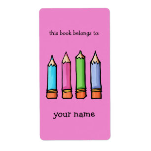 Coloured Pencils pink Bookplate