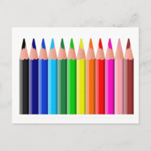 Coloured Pencils Postcard