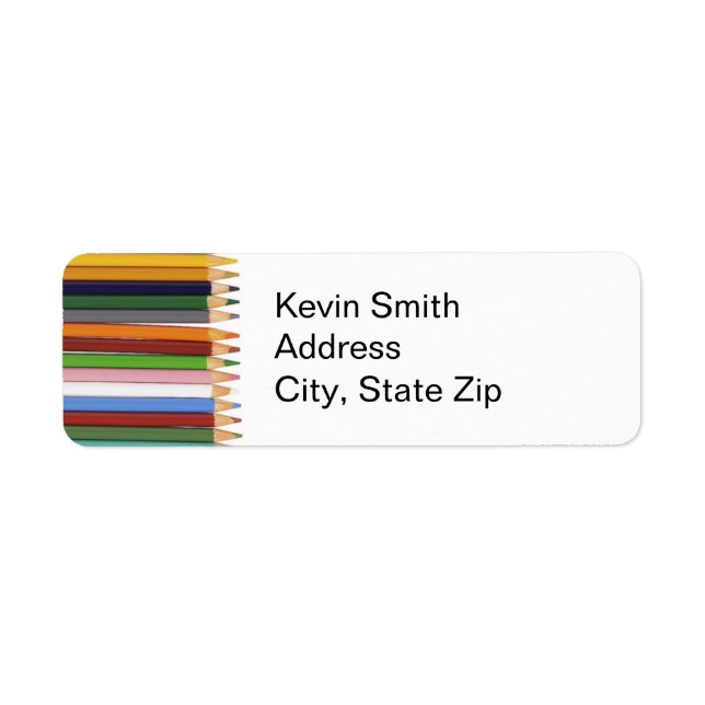 Coloured Pencils Return Address Labels (Front)