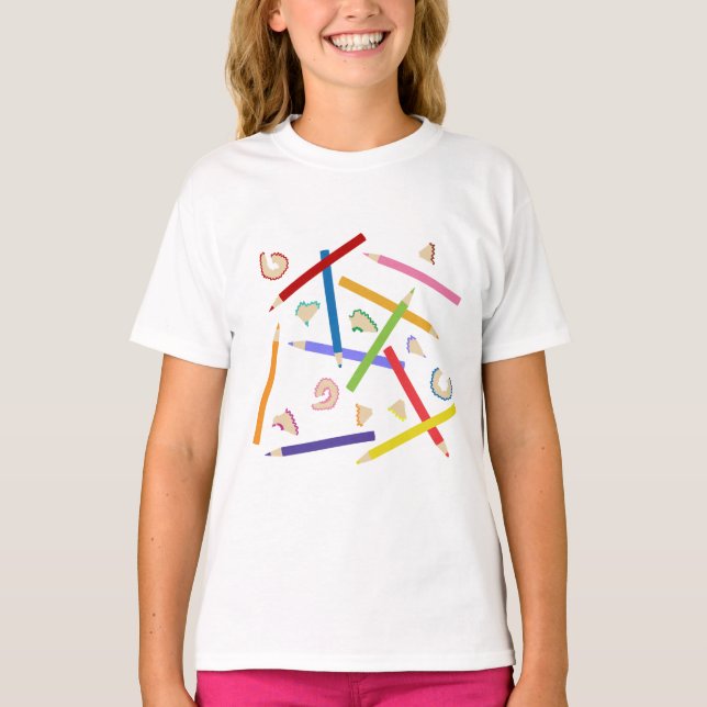 Coloured Pencils School Art Student Kids T-Shirt (Front)