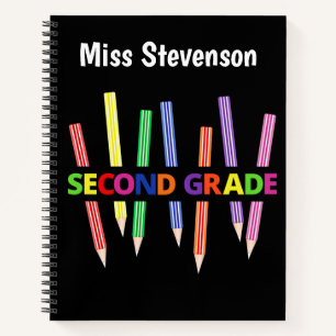 Coloured Pencils Second Grade Notebook