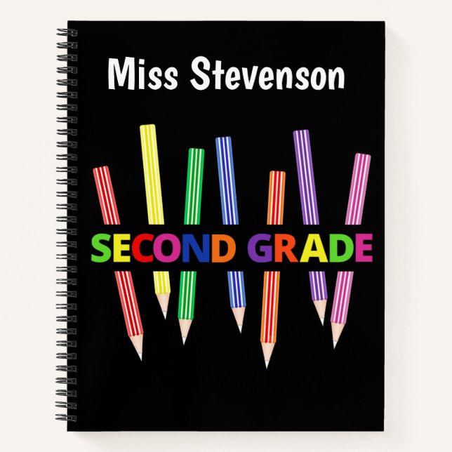 Coloured Pencils Second Grade Notebook (Front)