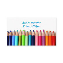 Coloured Pencils Tutor Teacher Business Card