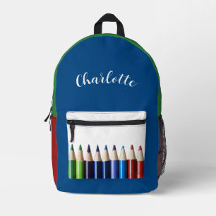 Coloured Pencils with Name Printed Backpack