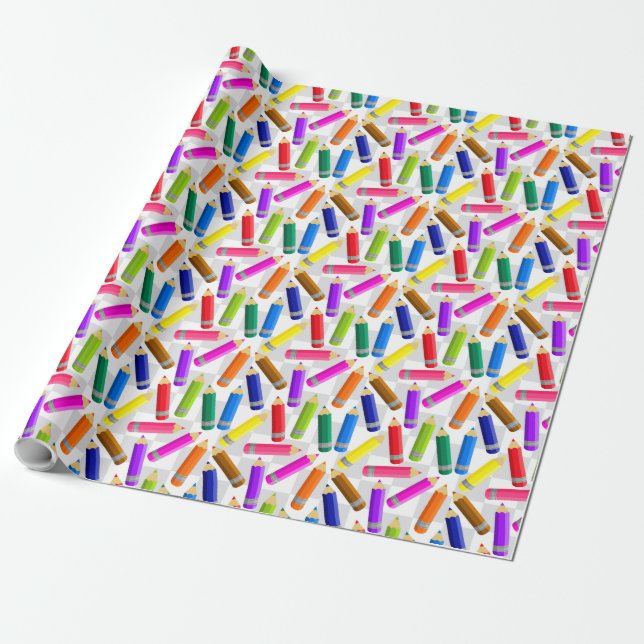 Coloured Pencils Wrapping Paper (Unrolled)
