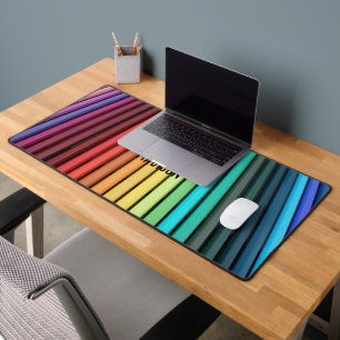 Coloured pencils, your name, professional desk mat