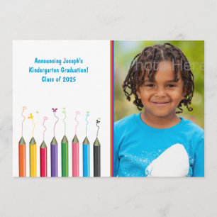 Coloured Pencils Youth Grad Text Photo Announcement