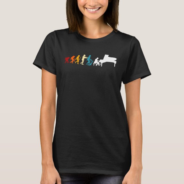 Coloured Piano Evolution Music Pianist T-Shirt (Front)