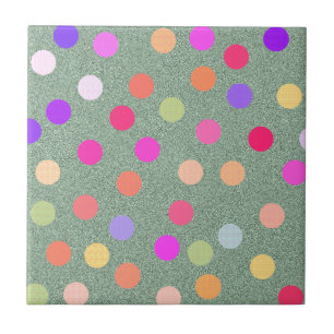 Coloured Poka Dot Ceramic Tile