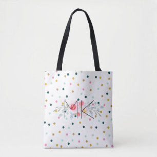Coloured Polka Dot Tote Bag with your Initials