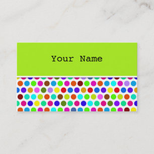 Coloured Polka Dots Pattern + your back & text Business Card