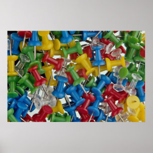 Coloured pushpins poster