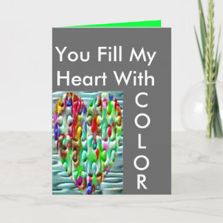 Coloured Puzzled Hearts Holiday Card