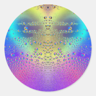 Coloured Rain Drops Classic Round Sticker