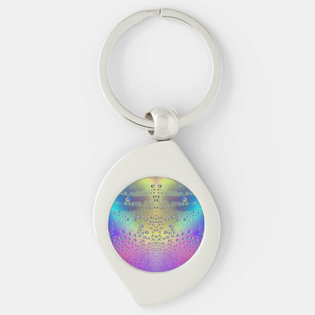 Coloured Rain Drops Key Ring (Front)