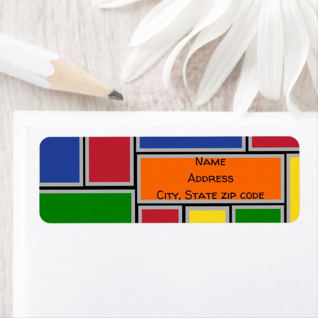 Coloured Rectangles Return Address Label (Insitu)