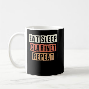 Coloured Retro Funny Eat Sleep Clarinet Repeat Sar Coffee Mug