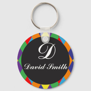 Coloured Rhombus Key Ring