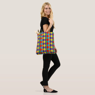coloured rhombus tote bag