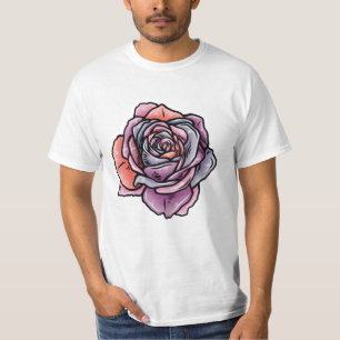 Coloured Rose Flower T-Shirt