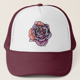 Coloured Rose Flower Trucker Hat