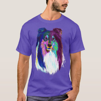 Coloured Rough Collie Dog  T-Shirt