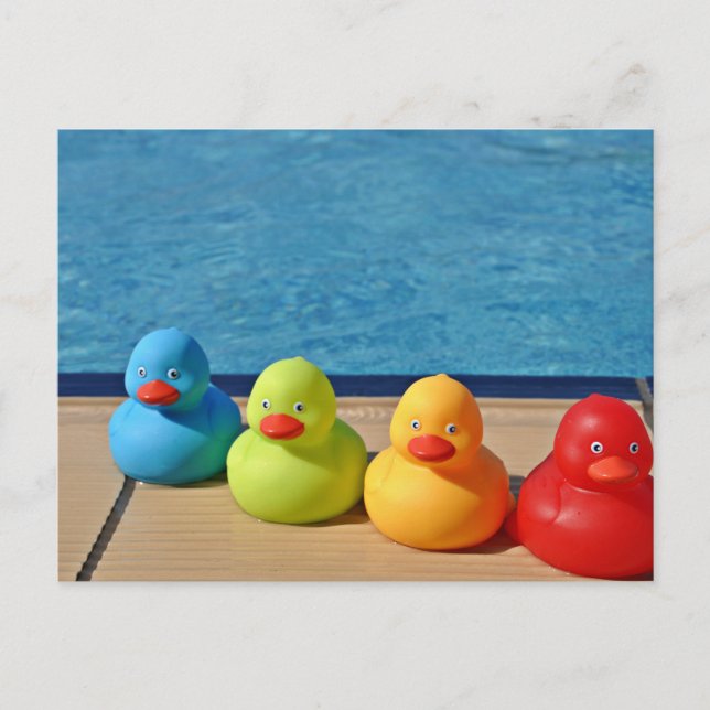 Coloured Rubber Ducks Postcard (Front)