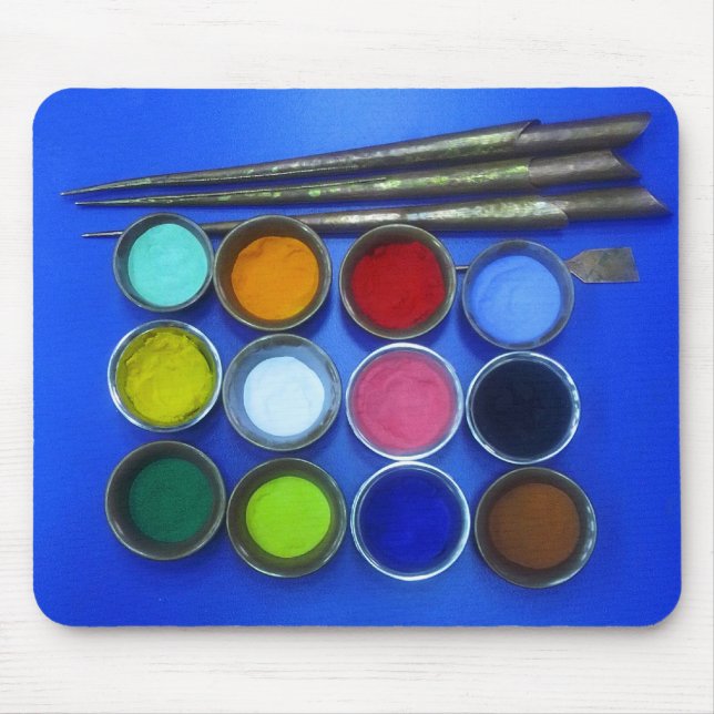 coloured sand to build a Buddhist mandala Mousepad (Front)