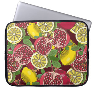 Coloured seamless pattern with pomegranates and le laptop sleeve