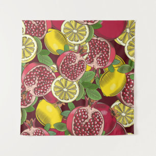 Coloured seamless pattern with pomegranates and le tapestry