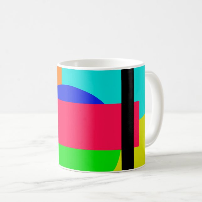 Coloured shapes coffee mug (Front Right)