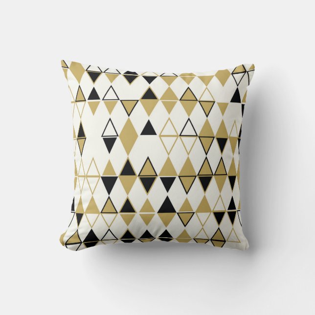 Coloured shapes, geometric abstract pattern cushion (Front)