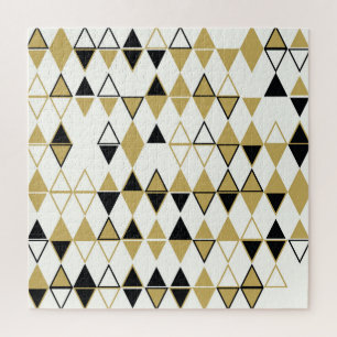 Coloured shapes, geometric abstract pattern jigsaw puzzle