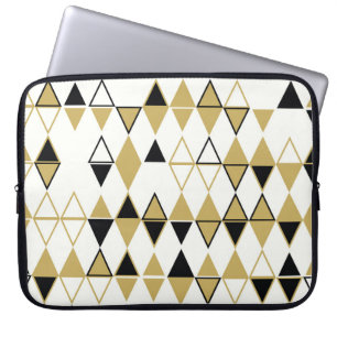 Coloured shapes, geometric abstract pattern laptop sleeve