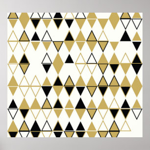 Coloured shapes, geometric abstract pattern poster