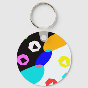 Coloured shapes key ring