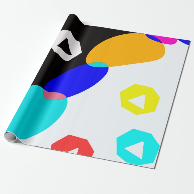 Coloured shapes wrapping paper (Unrolled)