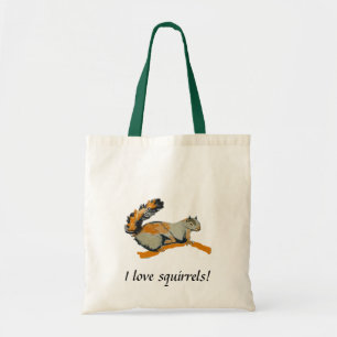 Coloured sketch of a Grey Squirrel Tote Bag